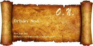 Orbán Noé névjegykártya